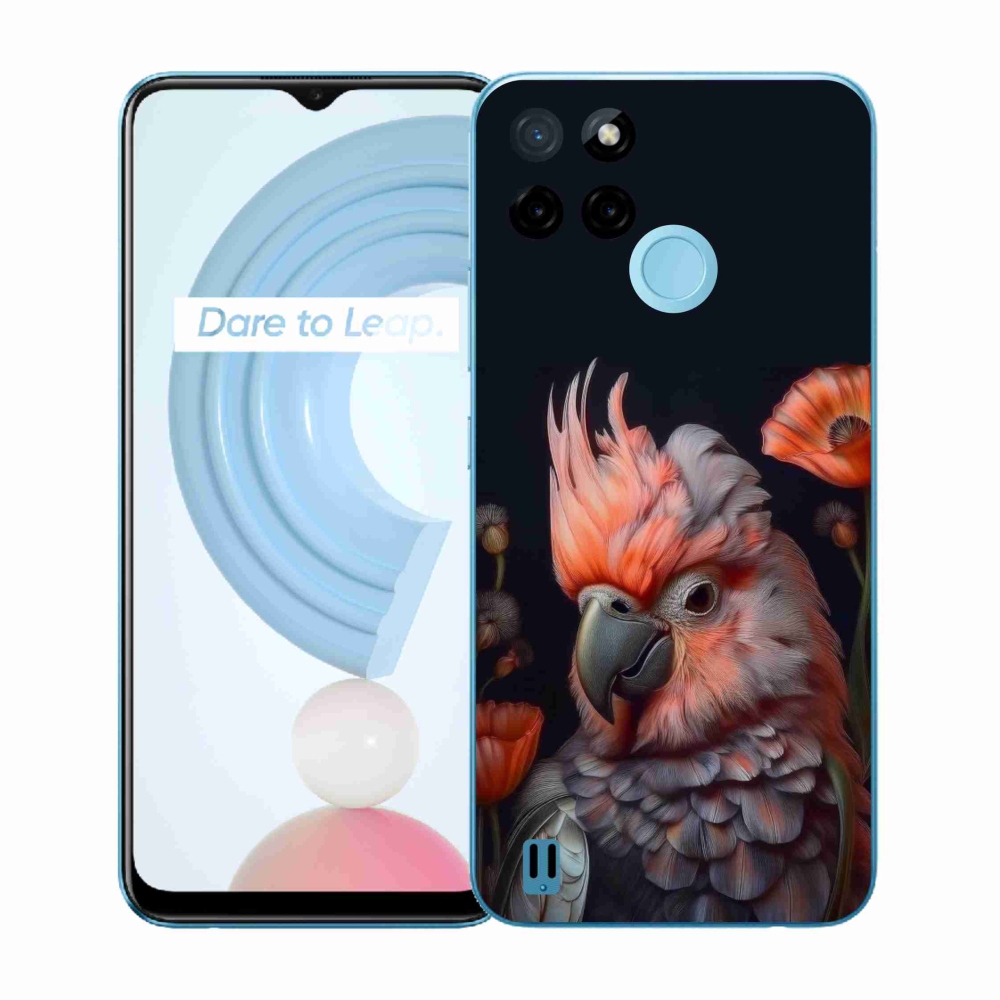 Gelový kryt mmCase na Realme C21Y/C25Y - papoušek kakadu v barvách