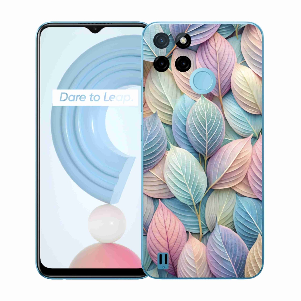 Gelový kryt mmCase na Realme C21Y/C25Y - pastelové listy