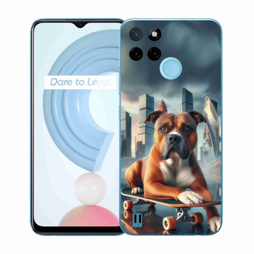 Gelový kryt mmCase na Realme C21Y/C25Y - pes na skateboardu