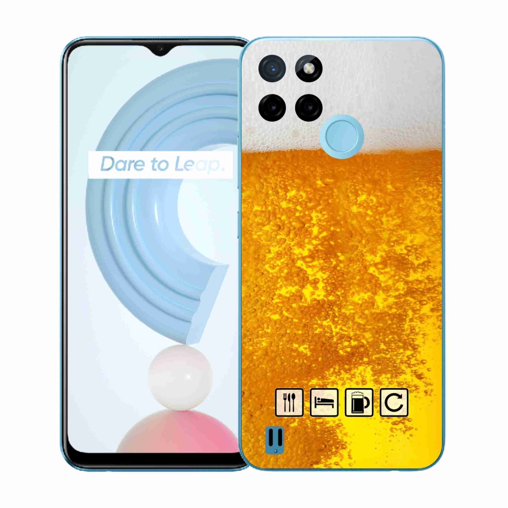 Gelový kryt mmCase na Realme C21Y/C25Y - pivní motiv 3