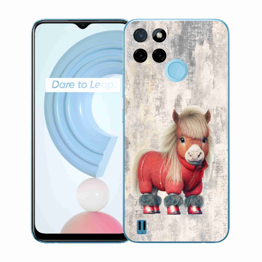 Gelový kryt mmCase na Realme C21Y/C25Y - poník ve svetru