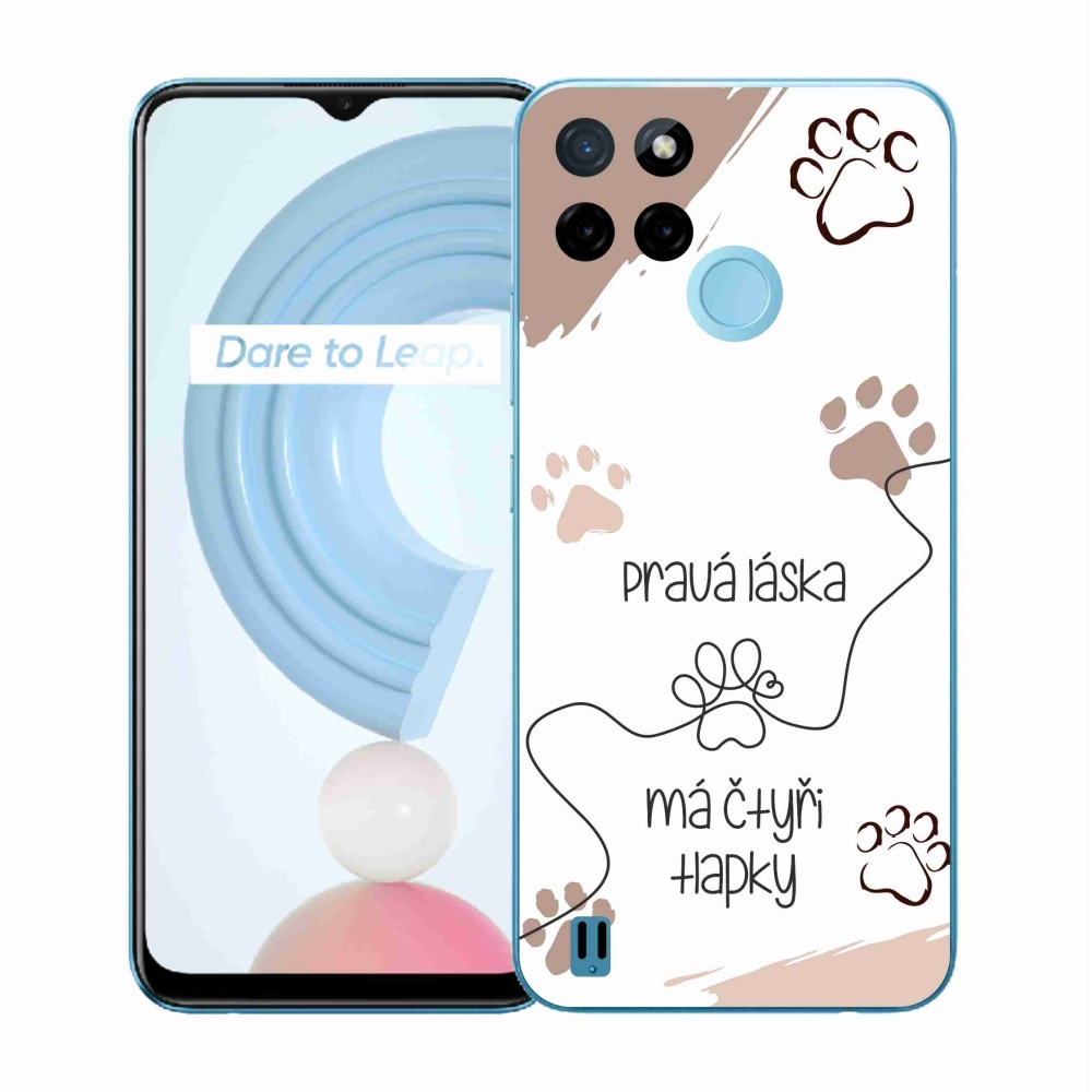 Gelový kryt mmCase na Realme C21Y/C25Y - psí motiv 1 bílé pozadí