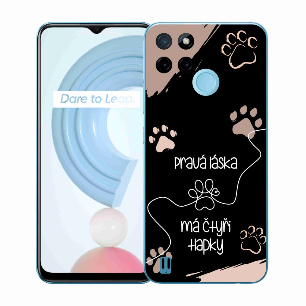 Gelový kryt mmCase na Realme C21Y/C25Y - psí motiv 1 černé pozadí