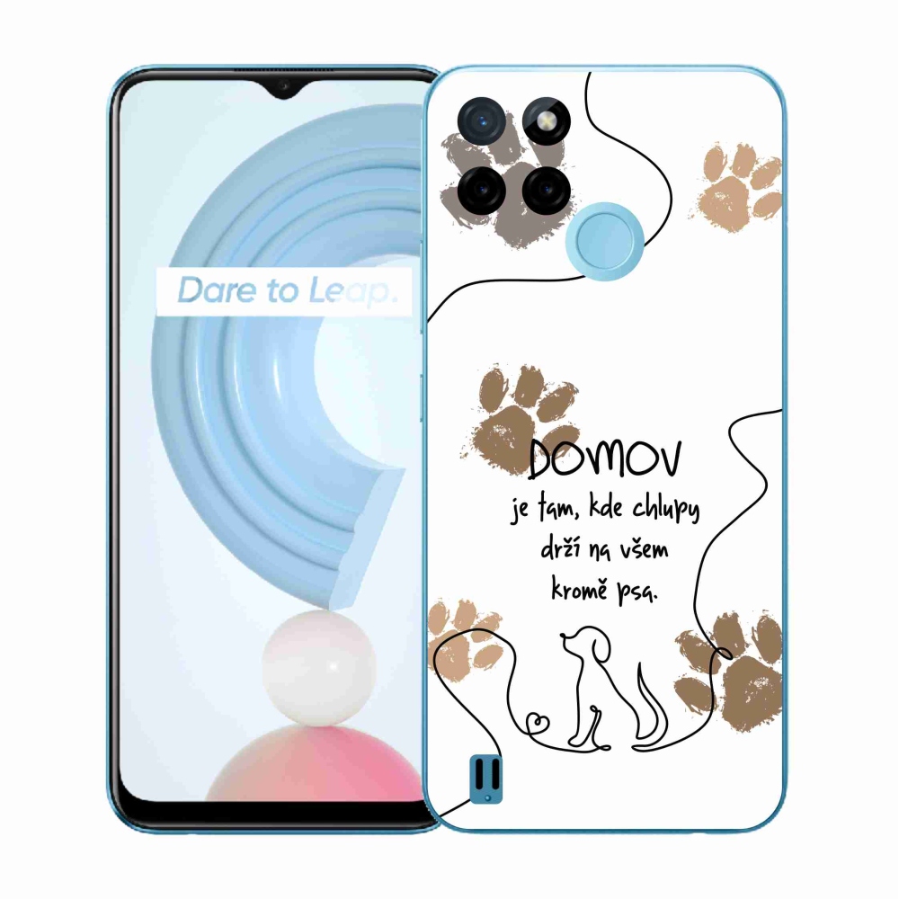 Gelový kryt mmCase na Realme C21Y/C25Y - psí motiv bílé pozadí