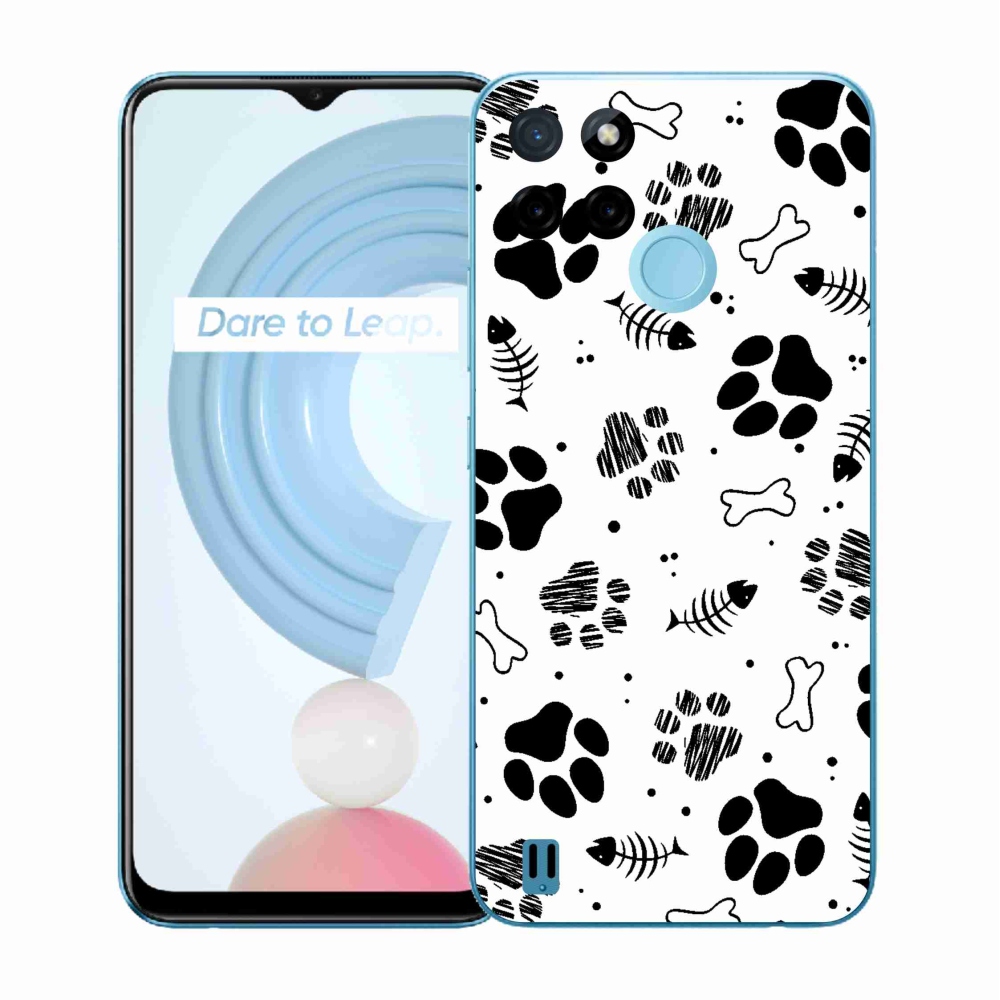 Gelový kryt mmCase na Realme C21Y/C25Y - psí tlapky 1