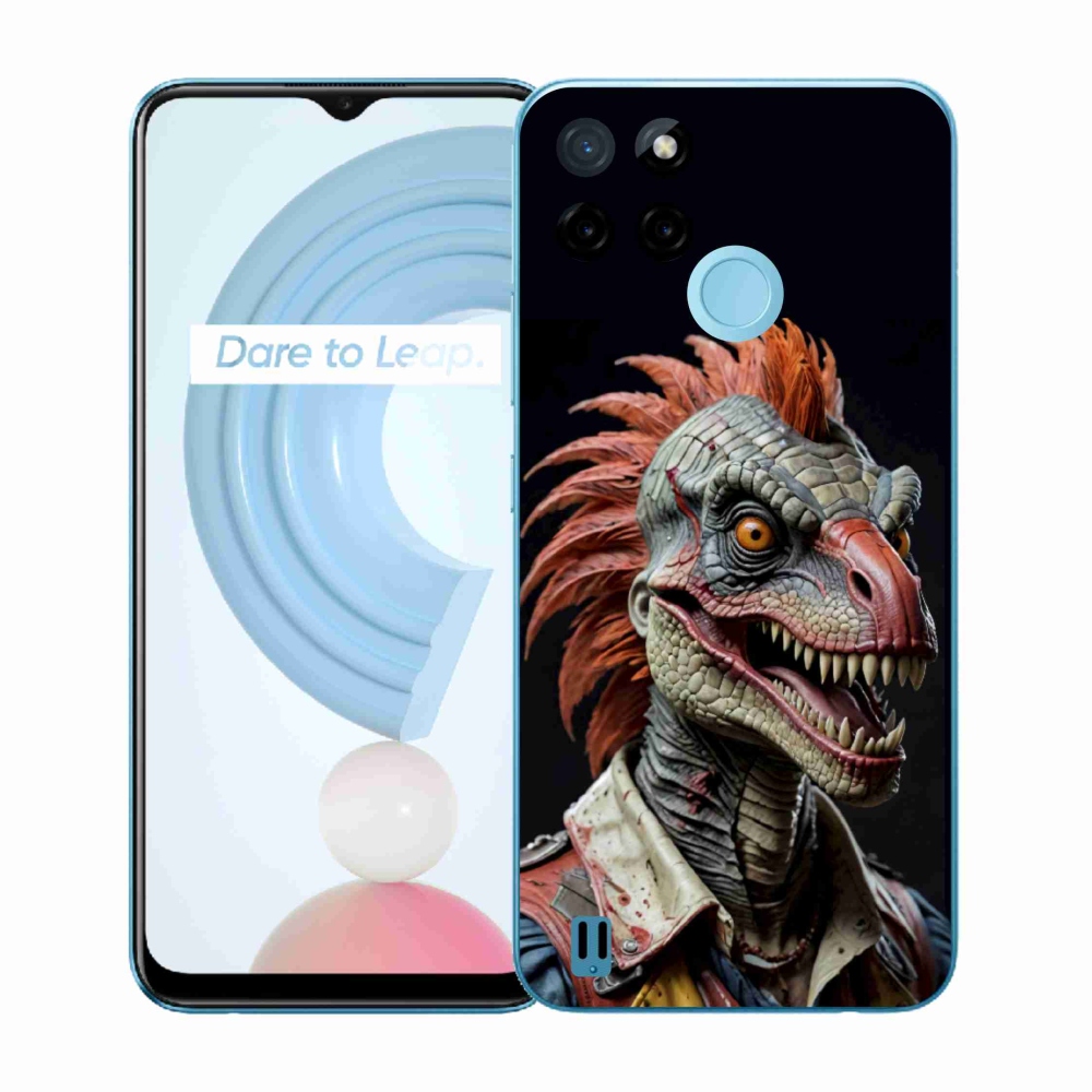 Gelový kryt mmCase na Realme C21Y/C25Y - punk dinosaurus