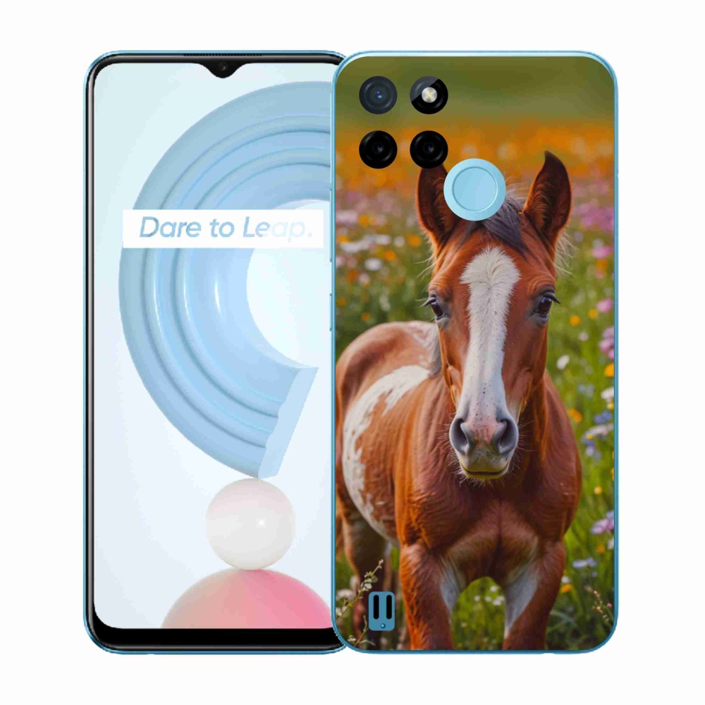 Gelový kryt mmCase na Realme C21Y/C25Y - roztomilé hříbě