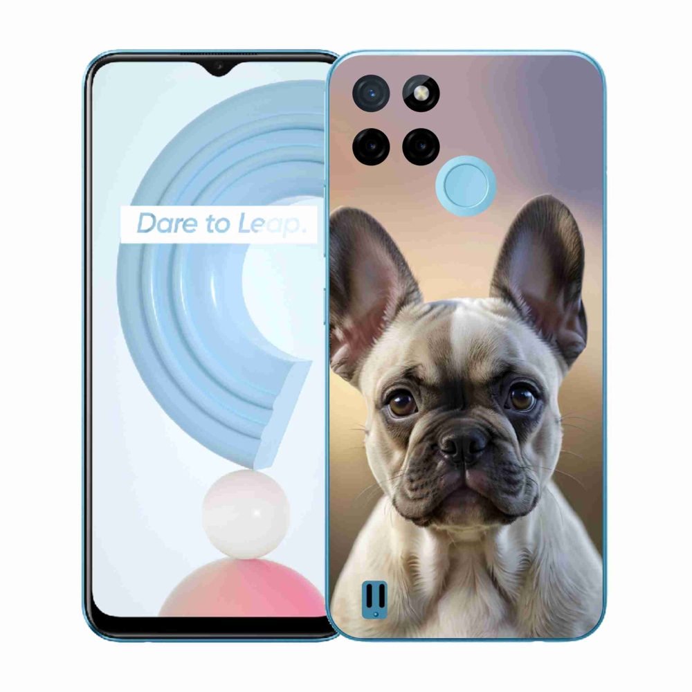 Gelový kryt mmCase na Realme C21Y/C25Y - roztomilý francouzský buldoček