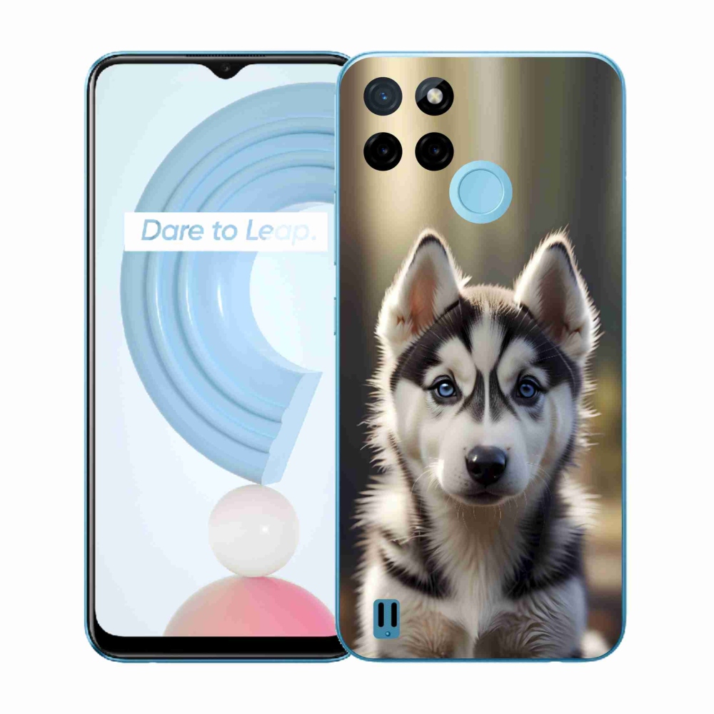 Gelový kryt mmCase na Realme C21Y/C25Y - roztomilý sibiřský husky