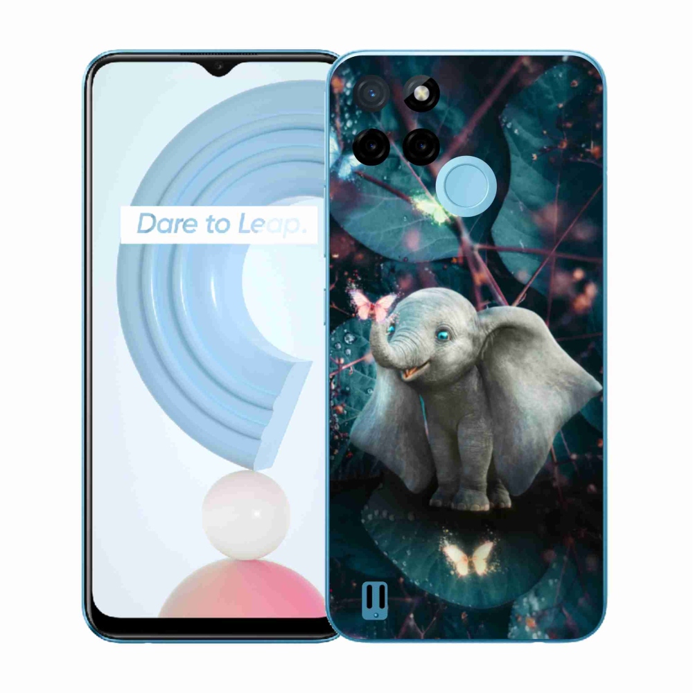 Gelový kryt mmCase na Realme C21Y/C25Y - roztomilý slon