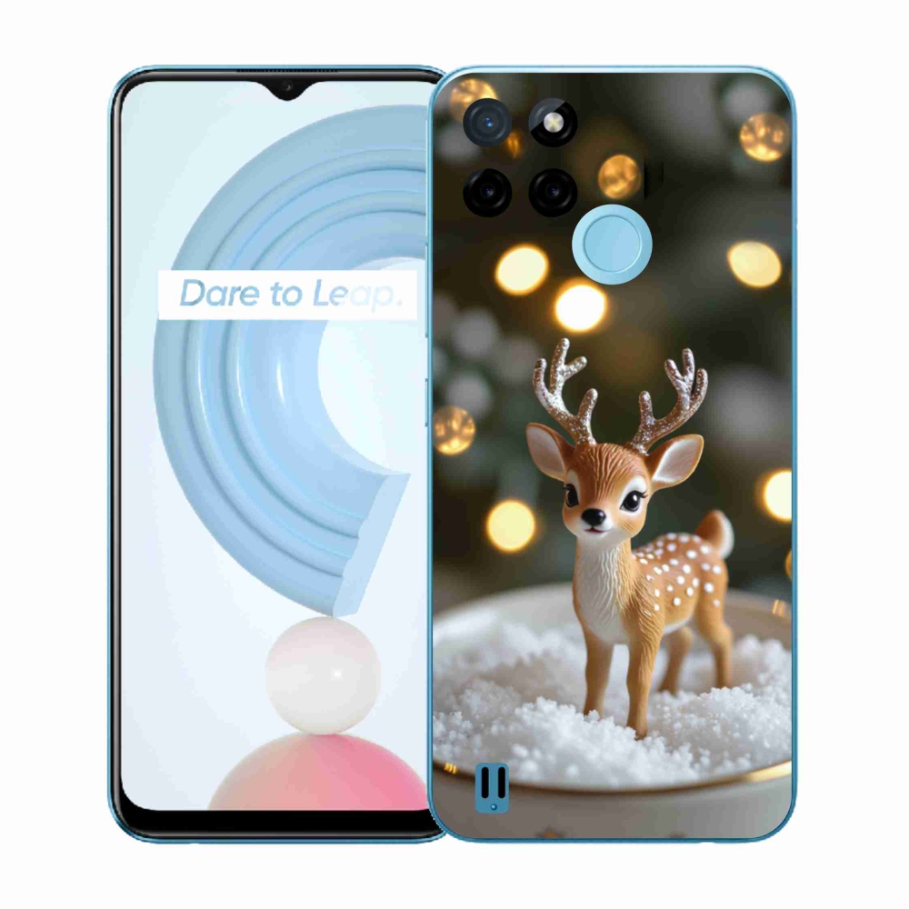 Gelový kryt mmCase na Realme C21Y/C25Y - roztomilý vánoční jelen
