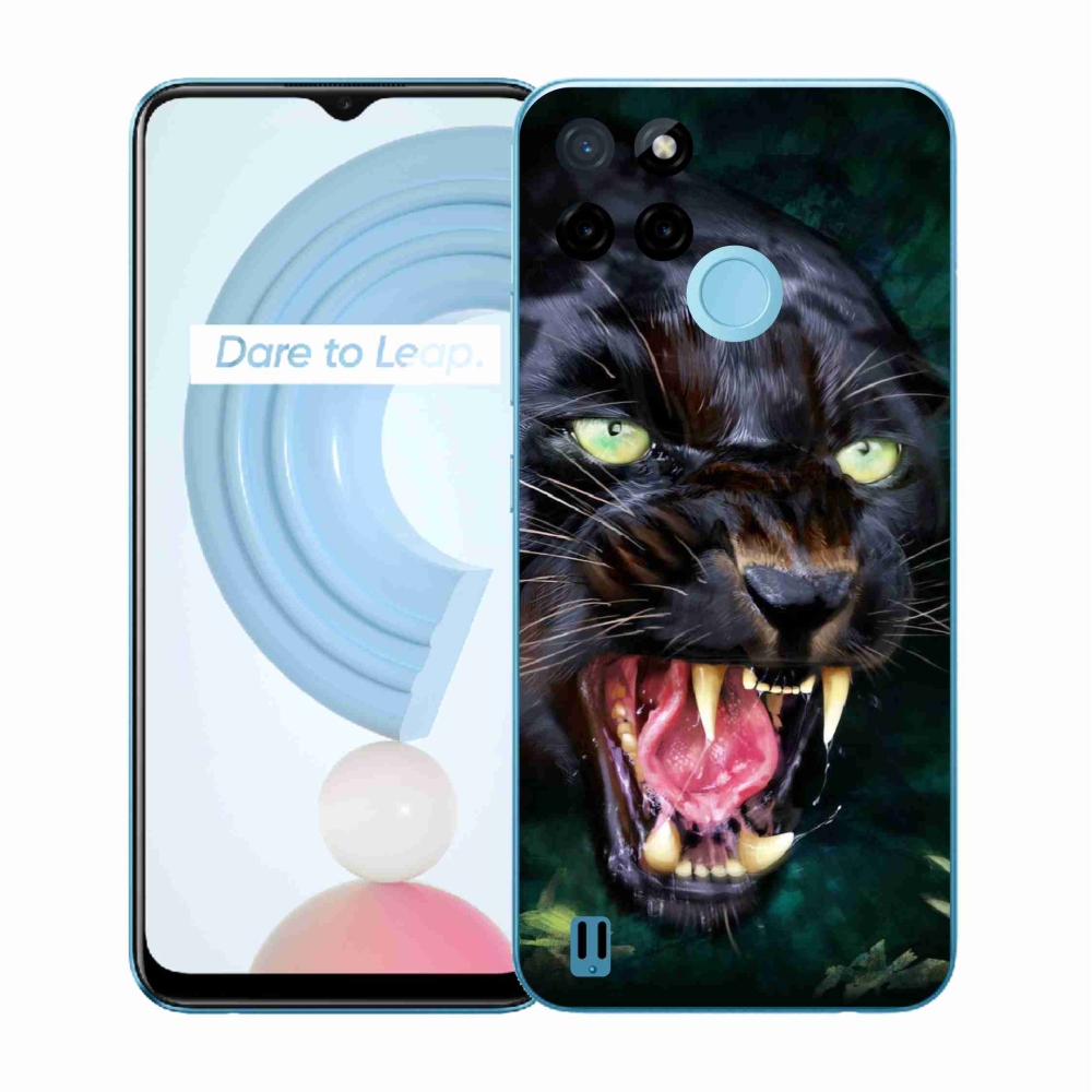 Gelový kryt mmCase na Realme C21Y/C25Y - rozzuřený černý panter