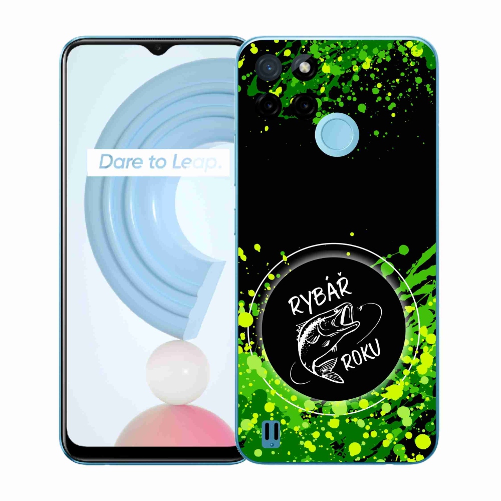Gelový kryt mmCase na Realme C21Y/C25Y - rybář roku černé pozadí