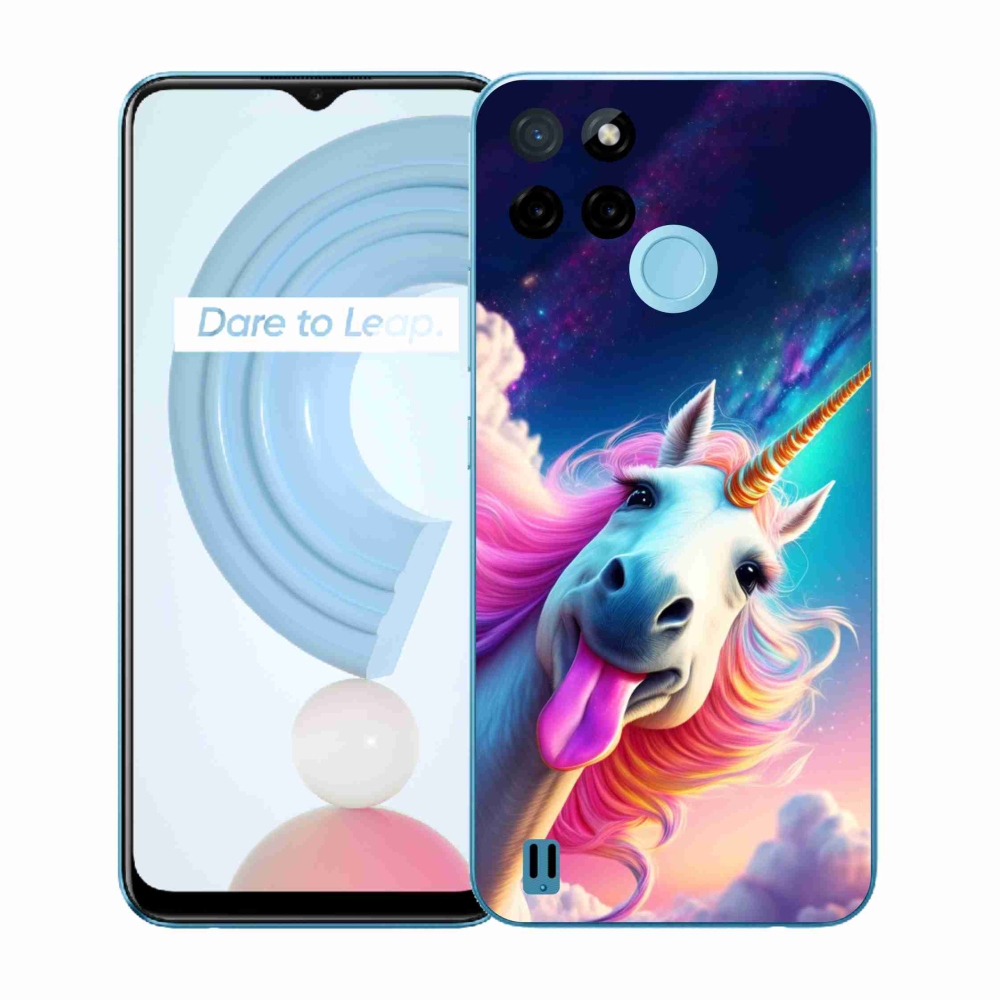 Gelový kryt mmCase na Realme C21Y/C25Y - šílený jednorožec