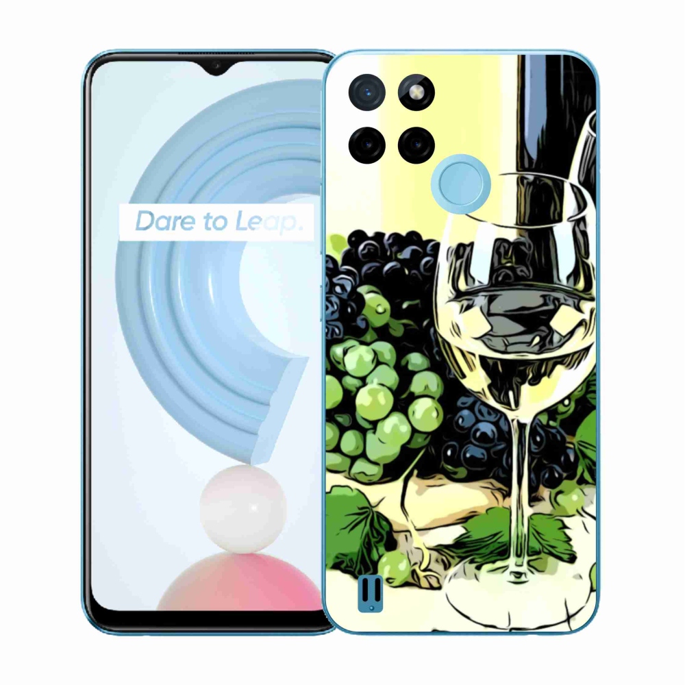 Gelový kryt mmCase na Realme C21Y/C25Y - sklenka vína