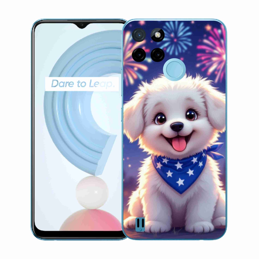 Gelový kryt mmCase na Realme C21Y/C25Y - slavnostní štěně