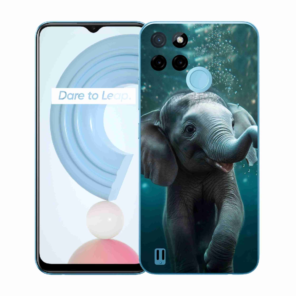 Gelový kryt mmCase na Realme C21Y/C25Y - slůně pod vodou