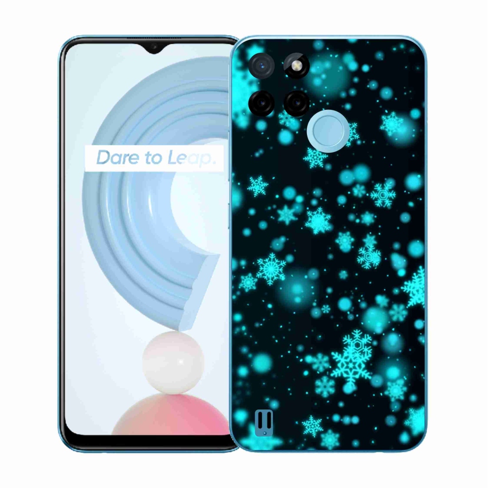 Gelový kryt mmCase na Realme C21Y/C25Y - sněhové vločky 1