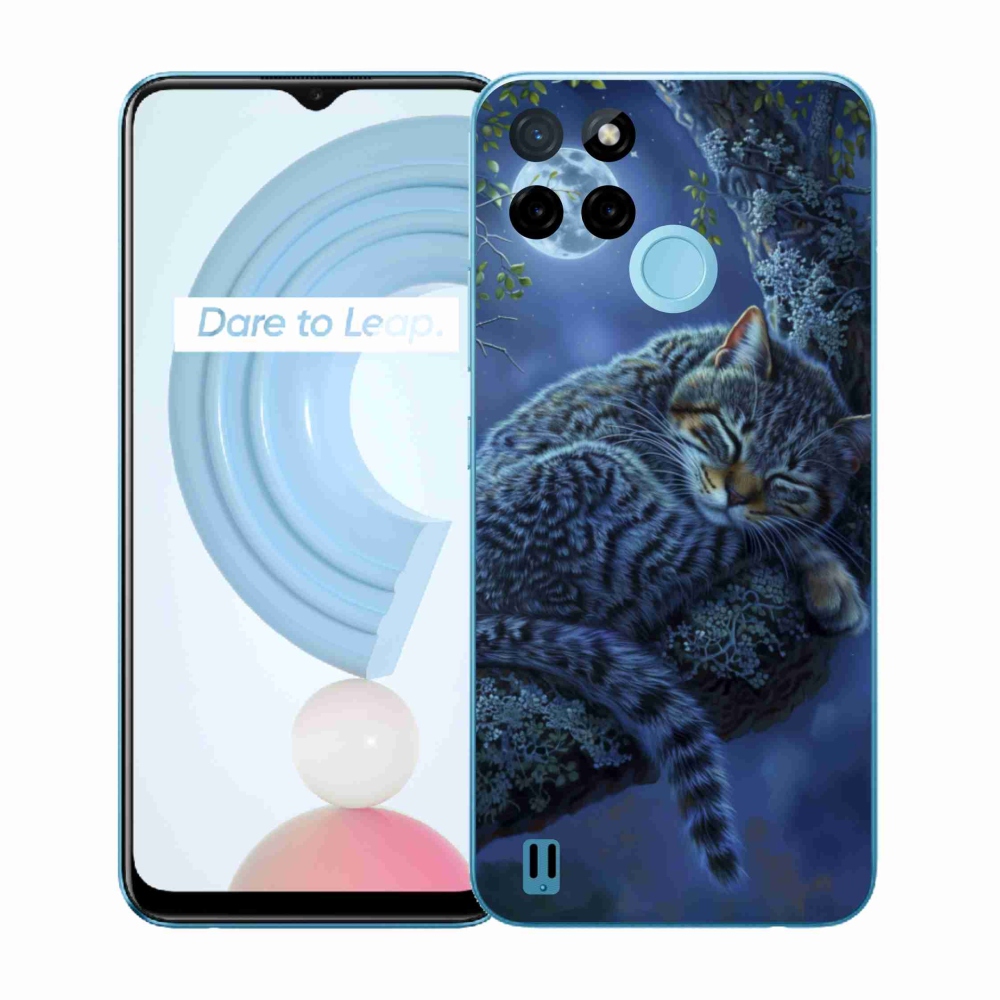 Gelový kryt mmCase na Realme C21Y/C25Y - spící kočka