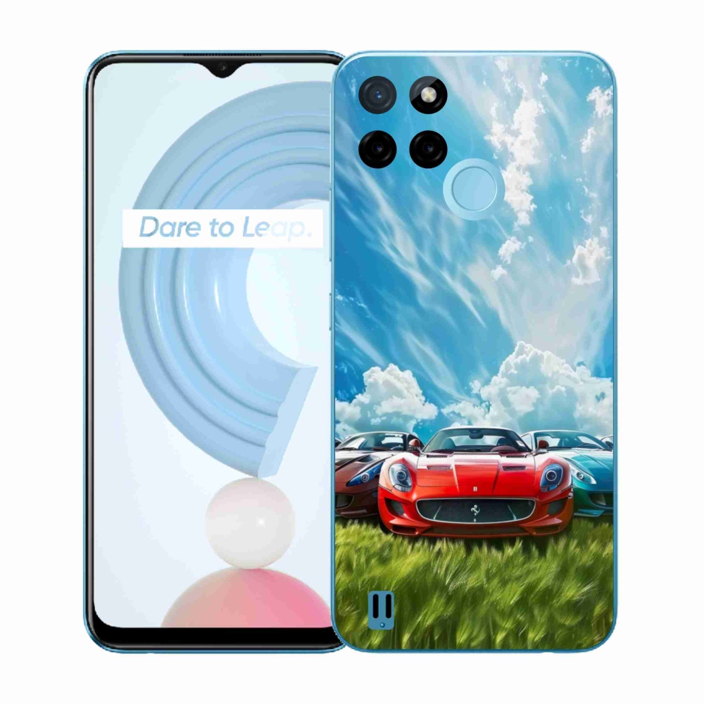 Gelový kryt mmCase na Realme C21Y/C25Y - sportovní vozy