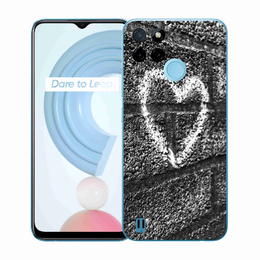 Gelový kryt mmCase na Realme C21Y/C25Y - srdce na zdi