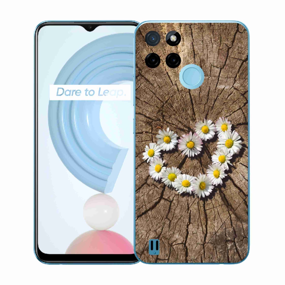 Gelový kryt mmCase na Realme C21Y/C25Y - srdce z kopretin