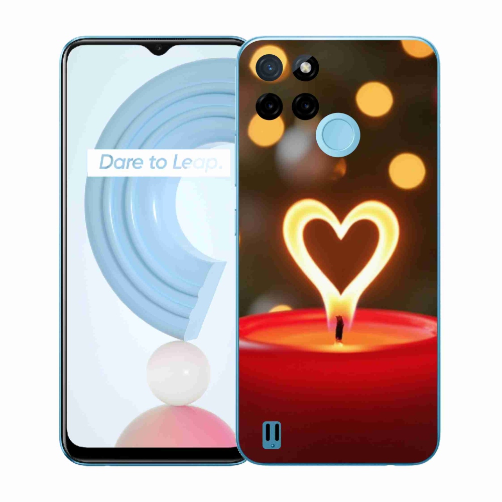 Gelový kryt mmCase na Realme C21Y/C25Y - srdce z plamene