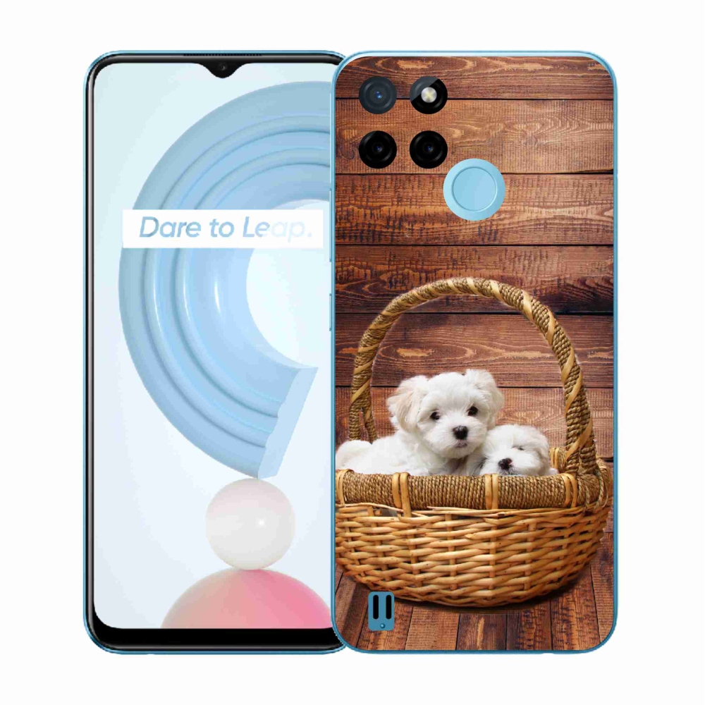 Gelový kryt mmCase na Realme C21Y/C25Y - štěňátka