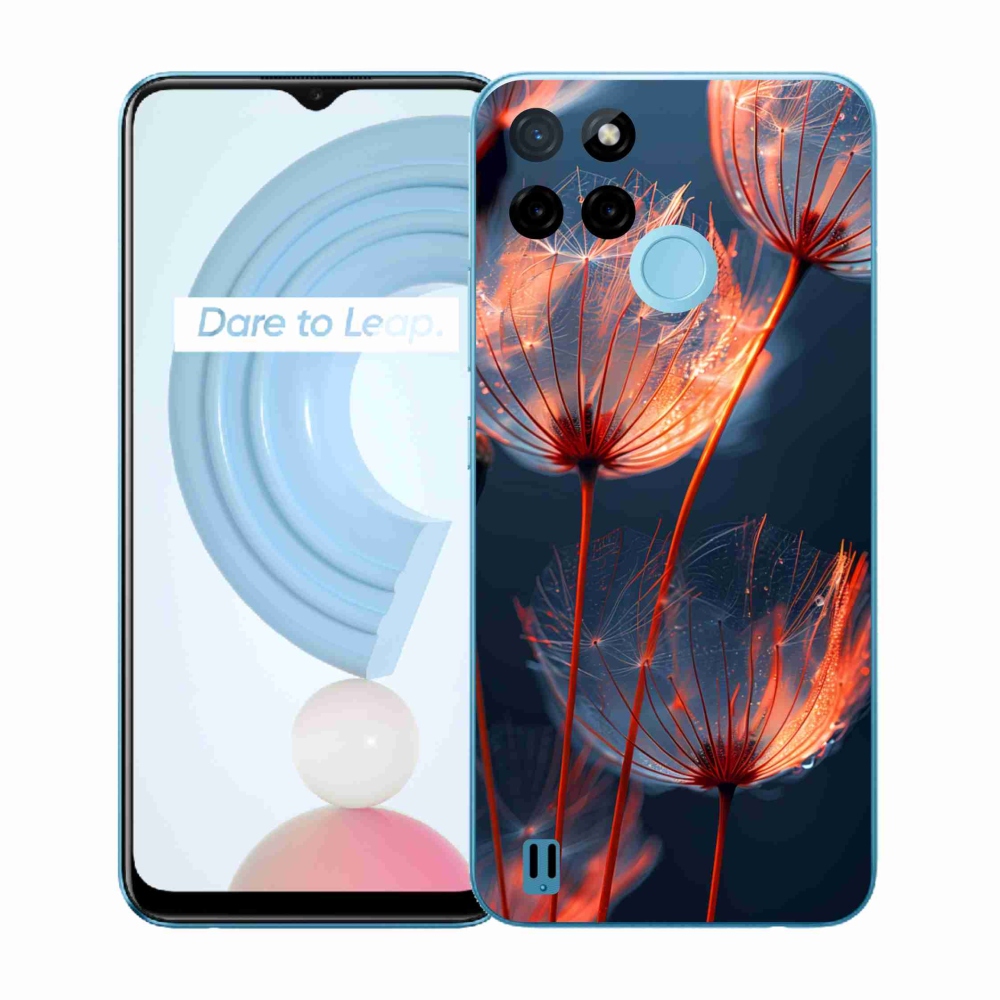Gelový kryt mmCase na Realme C21Y/C25Y - světélkující chmýří