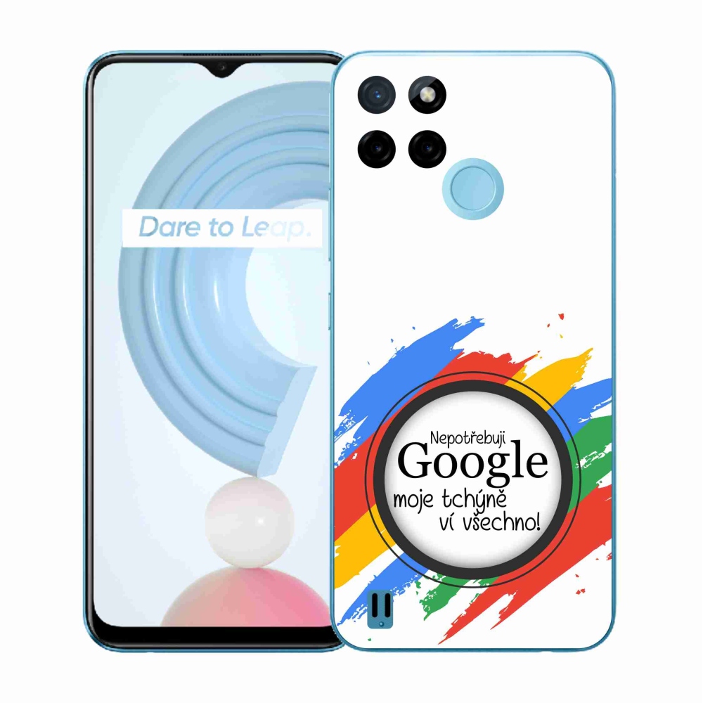 Gelový kryt mmCase na Realme C21Y/C25Y - tchýně ví všechno bílé pozadí