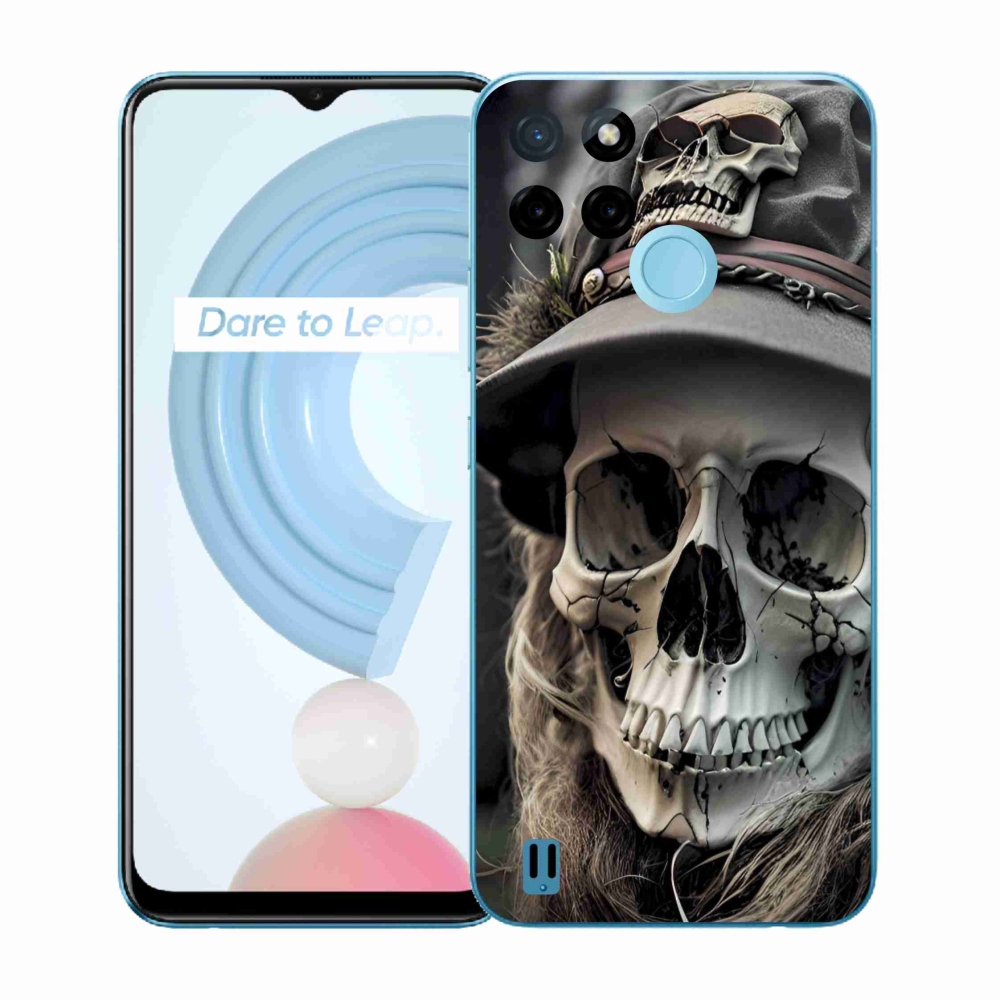 Gelový kryt mmCase na Realme C21Y/C25Y - temná lebka