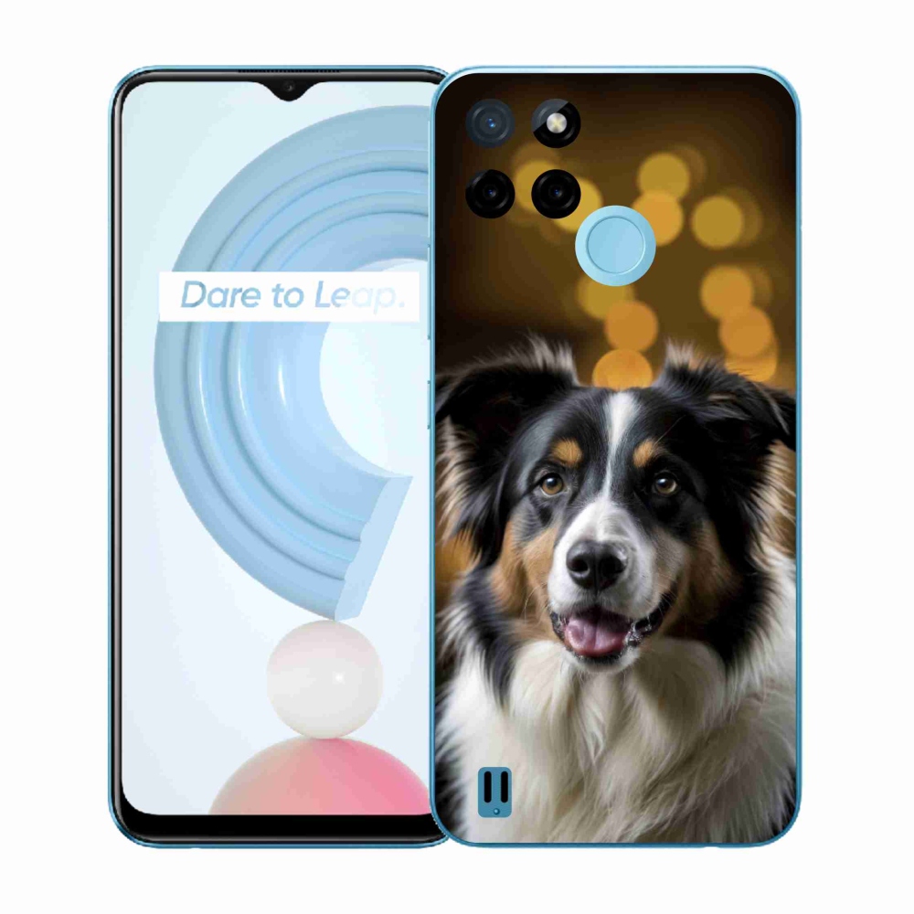 Gelový kryt mmCase na Realme C21Y/C25Y - usměvavý australský ovčák