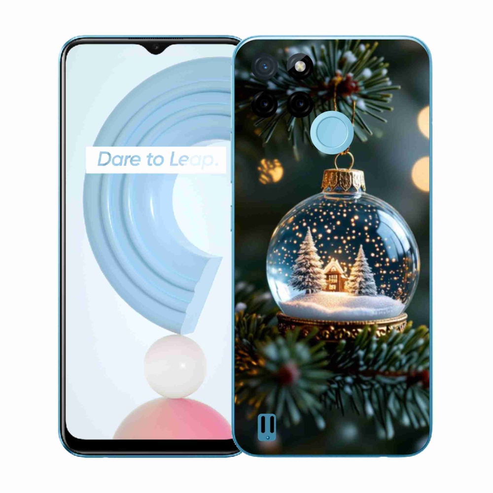 Gelový kryt mmCase na Realme C21Y/C25Y - vánoční koule 2