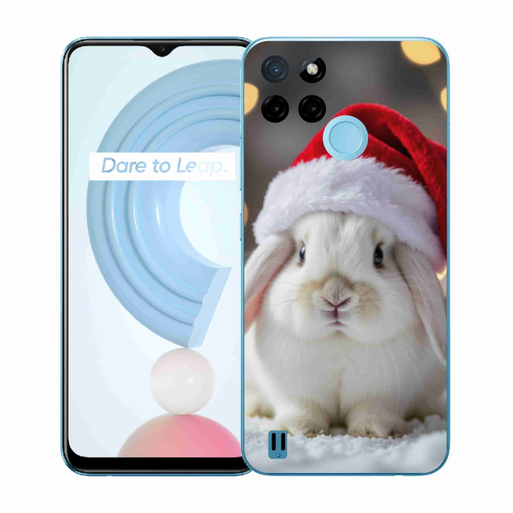 Gelový kryt mmCase na Realme C21Y/C25Y - vánoční králík