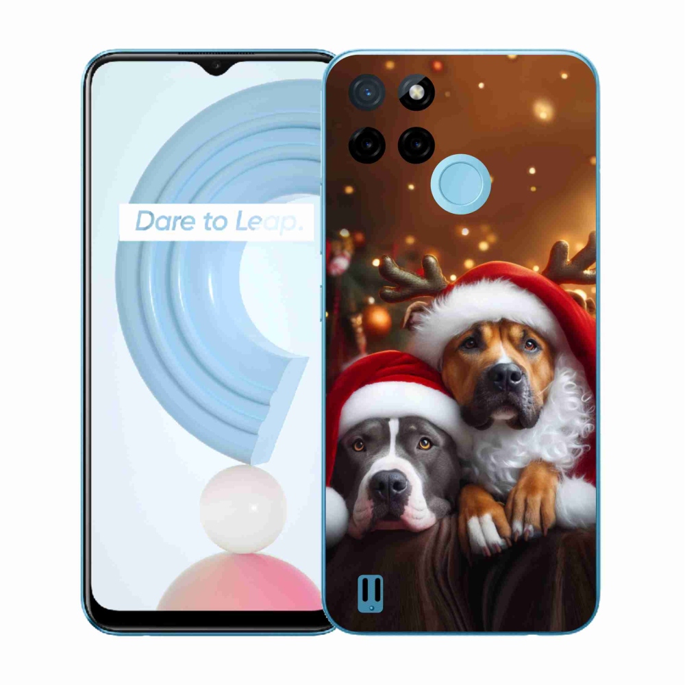 Gelový kryt mmCase na Realme C21Y/C25Y - vánoční psi
