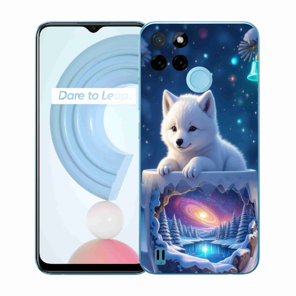 Gelový kryt mmCase na Realme C21Y/C25Y - vánoční štěně