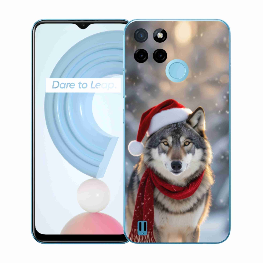 Gelový kryt mmCase na Realme C21Y/C25Y - vánoční vlk