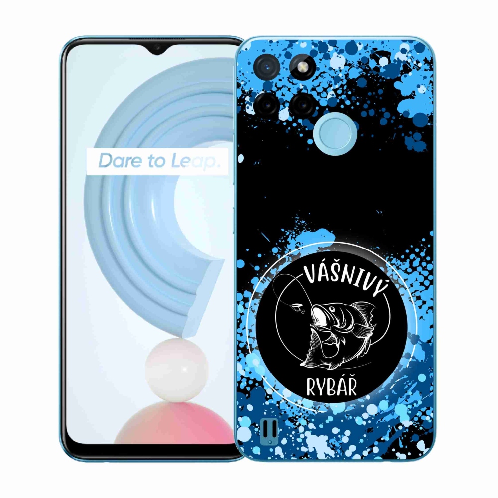 Gelový kryt mmCase na Realme C21Y/C25Y - vášnivý rybář černé pozadí