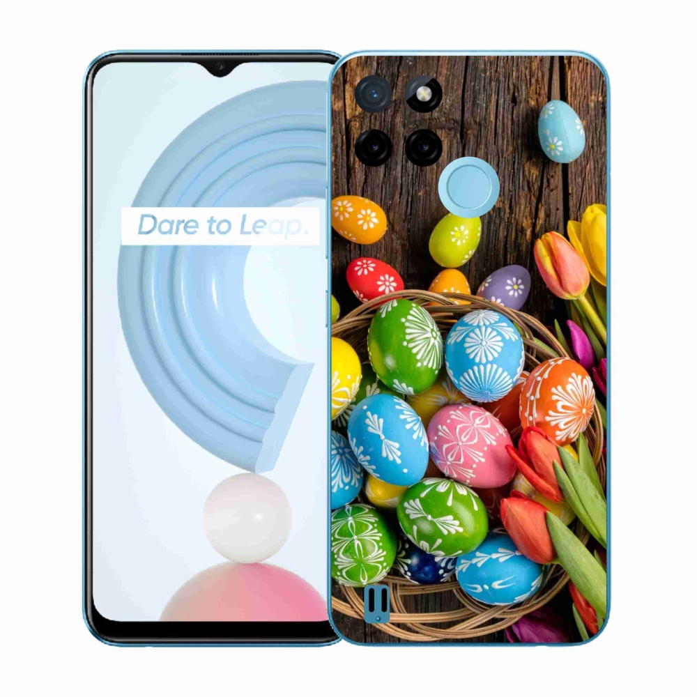 Gelový kryt mmCase na Realme C21Y/C25Y - velikonoční vajíčka