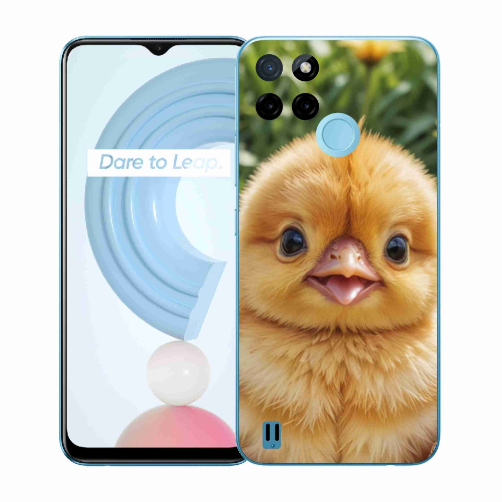 Gelový kryt mmCase na Realme C21Y/C25Y - veselé kuřátko