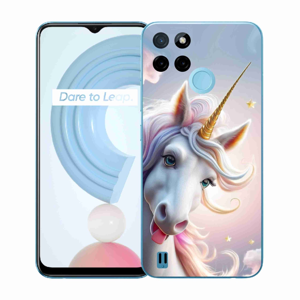 Gelový kryt mmCase na Realme C21Y/C25Y - veselý jednorožec