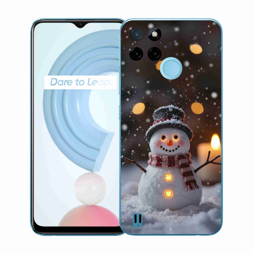 Gelový kryt mmCase na Realme C21Y/C25Y - veselý sněhulák