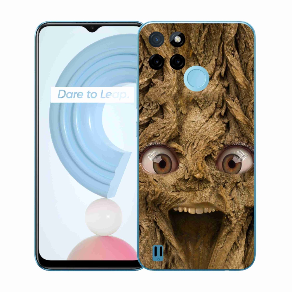 Gelový kryt mmCase na Realme C21Y/C25Y - veselý strom s očima
