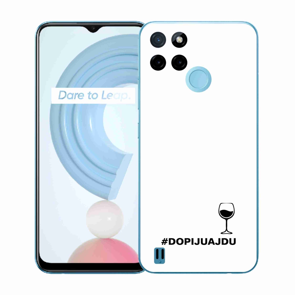 Gelový kryt mmCase na Realme C21Y/C25Y - vinný motiv bílé pozadí