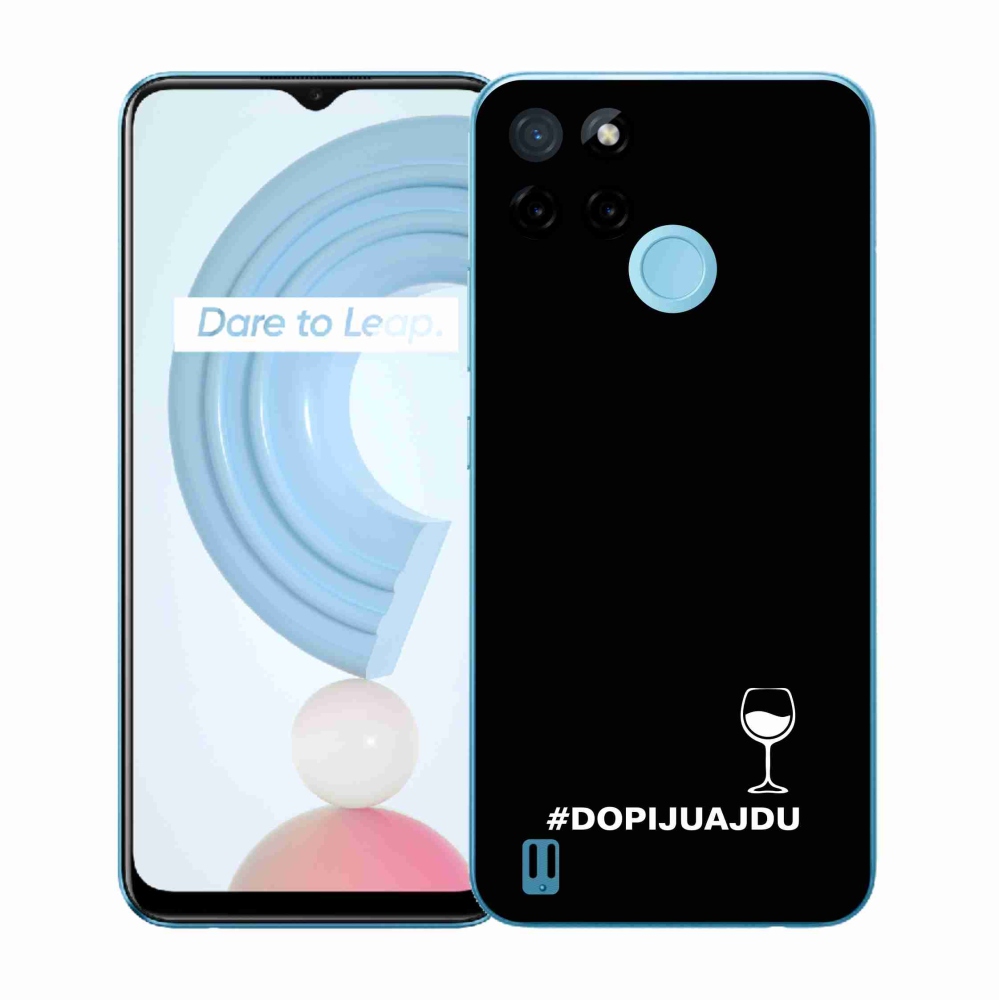 Gelový kryt mmCase na Realme C21Y/C25Y - vinný motiv černé pozadí