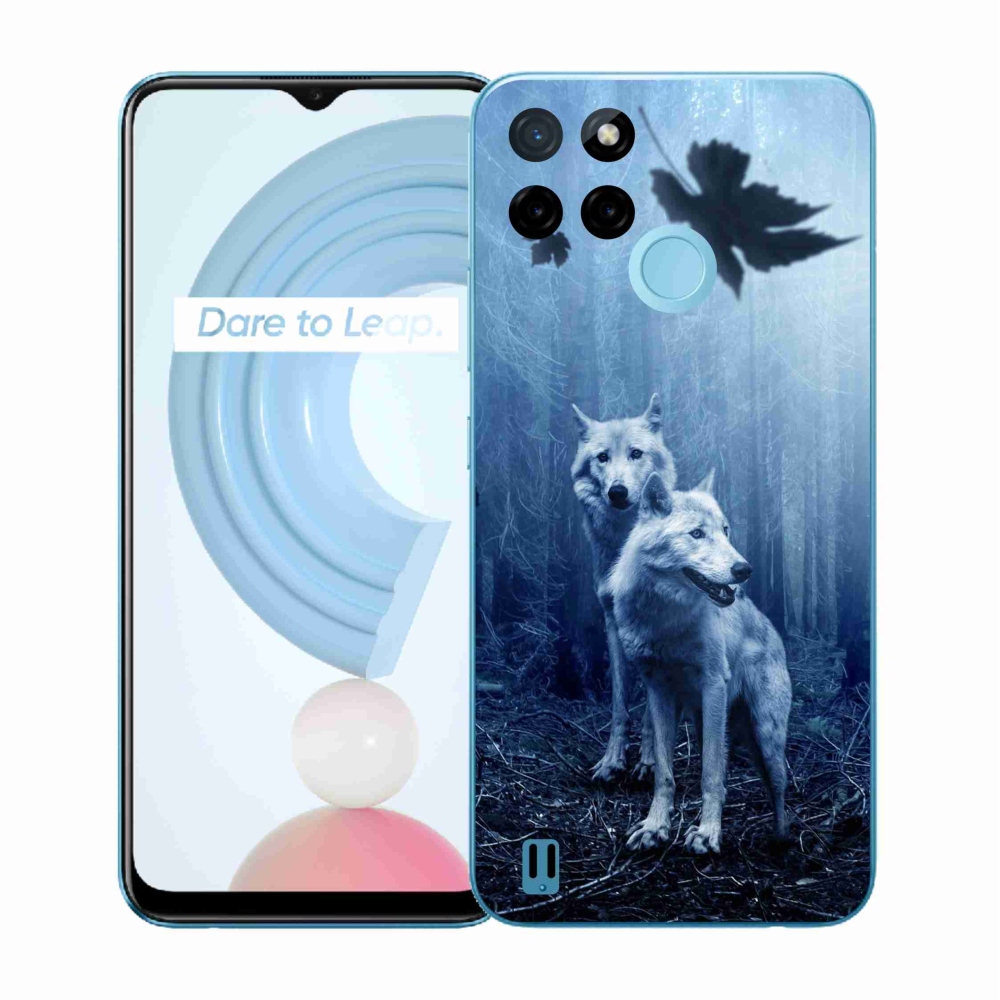 Gelový kryt mmCase na Realme C21Y/C25Y - vlci v lese