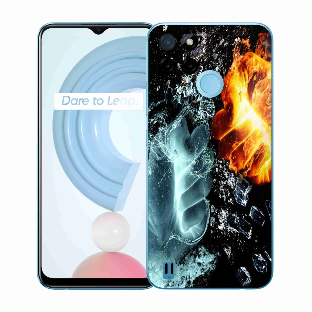 Gelový kryt mmCase na Realme C21Y/C25Y - voda a oheň