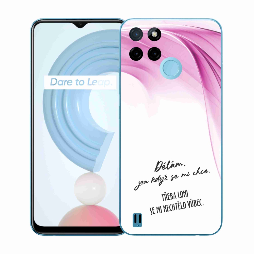 Gelový kryt mmCase na Realme C21Y/C25Y - vtipný text 12 bílé pozadí