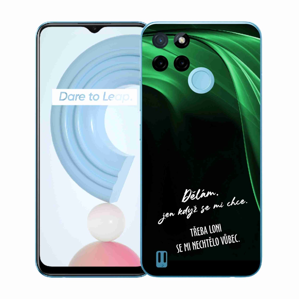 Gelový kryt mmCase na Realme C21Y/C25Y - vtipný text 12 černé pozadí