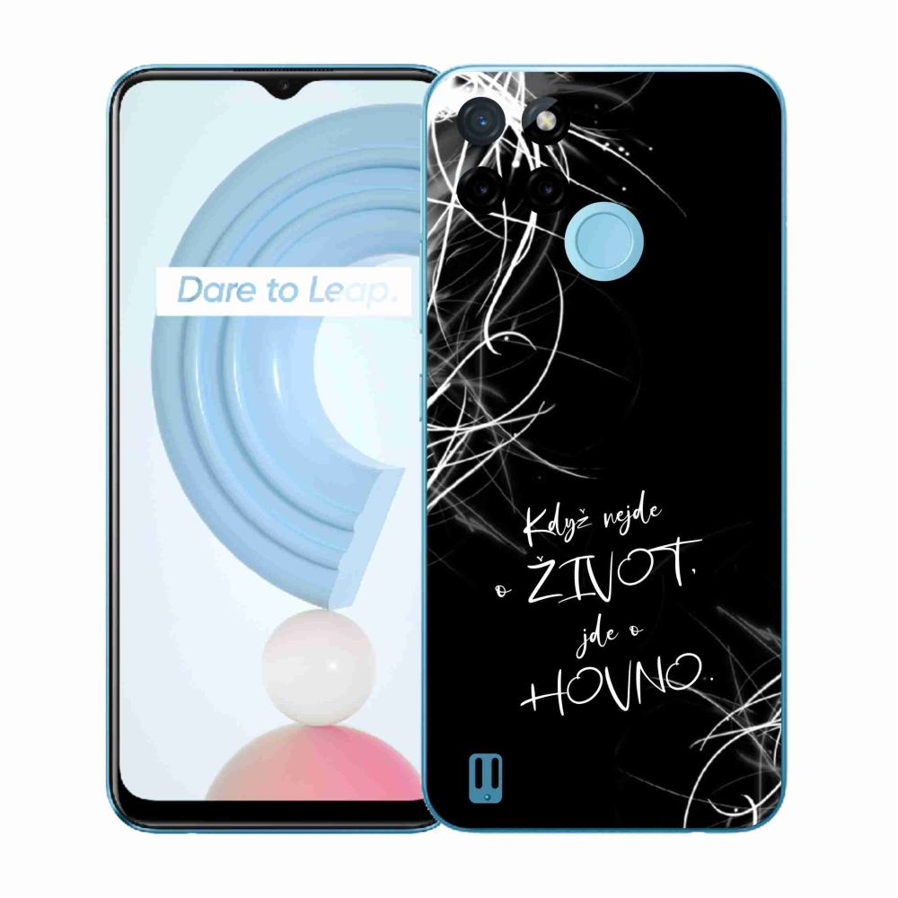 Gelový kryt mmCase na Realme C21Y/C25Y - vtipný text 16 černé pozadí